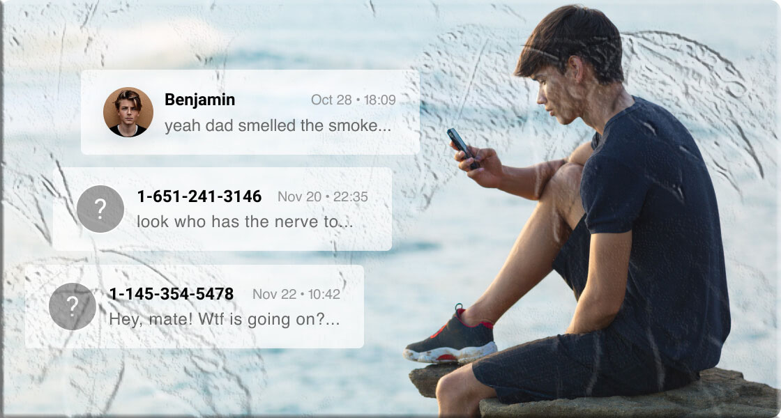 Parent using Google Messages for Web to view synced SMS